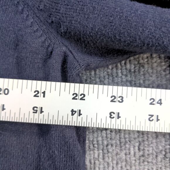 Eddie Bauer Men's Cotton Cashmere Pullover Sweater Blue Large V-Neck Ribbed Trim - Picture 12 of 12